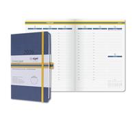SIGEL L2606 Agenda settimanale Linescape 2026-53 settimane - circa A5 - blu/giallo - 2 pagine = 1 settimana - copertina rigida - 80 g/m² - 176 p. - certificazione FSC