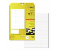 SIGEL LA138 Etichette universali, bianco, 70x37 mm (A4), 600 et.=25 fg