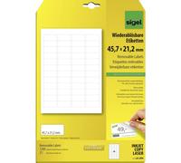 Sigel LA204 45.7 x 21.2 mm Carta Bianco 1200 pz. Staccabile Etichetta
