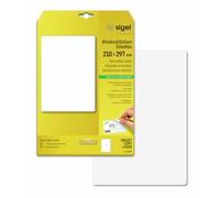 SIGEL LA230 Etichette removibili, bianco, angoli arrotondati, 210x297 mm (A4), 25 et.=25 fg