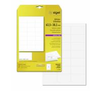 SIGEL LA320 Etichette per indirizzi, bianco, angoli arrotondati, 63.5x38.1 mm (A4), 525 et.=25 fg