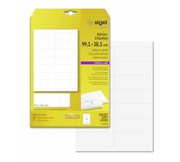 SIGEL LA321 Etichette per indirizzi, bianco, angoli arrotondati, 99.1x38.1 mm (A4), 350 et.=25 fg