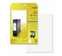 SIGEL LA430 Etichette per raccoglitori , bianco, coprenti, per dorso largo, corto, 192x61 mm (A4), 100 et.=25 fg