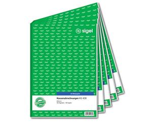 Sigel Ledger KG428 - Libro mastro doppio con carta blu, formato A4, 2 x 50 fogli, 5 pezzi