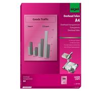 SIGEL LF419 OHP Film trasparente Laser Bianco/Nero, nitido, A4, 100 µm, 100 fg