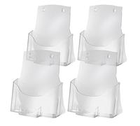 SIGEL LH111 Porta-depliant da tavolo, in acrilico,con 1 tasca per A4 e 1 tasca per biglietti da visita, 4 pz