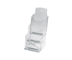 SIGEL LH133 Porta-depliant da tavolo, in acrilico, con 3 tasche per DL e A6, 1 pz