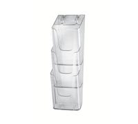 SIGEL LH137 Porta-depliant da parete, in acrilico, con 3 tasche, per DL e A6, 1 pz