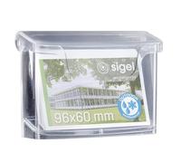 SIGEL LH326 Portabiglietti da visita outdoor in acrilico, per 60 biglietti, acrilico, fino 9,6 x 6 cm