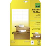 SIGEL LP725 Lotto di 180 etichette per cartelle sospese, 5,8 x 1,8 cm, 185 g