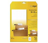 SIGEL LP725 Lotto di 180 etichette per cartelle sospese, 5,8 x 1,8 cm, 185 g