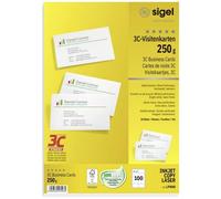 Sigel LP800 Biglietti da visita stampabili, bordi lisci 85 x 55 mm Bianco puro