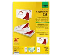 SIGEL LP838 Klapp-Visitenkarten 3C, 50 Stück = 10 Blatt, beidseitig bedruckbar,