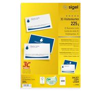 SIGEL LP850 Visitenkarten 3C, 100 Stück (10 Blatt), beidseitig bedruckbar, hochw