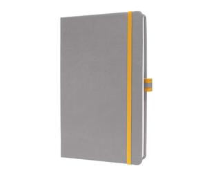 Sigel LS101 Taccuino, A5, a righe, copertina rigida adatti come diario, bullet journal, libro di idee, quaderno di scrittura 176 pagine, grigio chiaro/giallo Linsescape