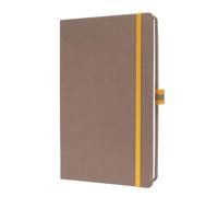 Sigel LS103 Taccuino, A5, a righe, copertina rigida adatti come diario, bullet journal, libro di idee, quaderno di scrittura 176 pagine, marrone/giallo Linsescape