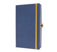Sigel LS105 Taccuino, A5, a righe, copertina rigida adatti come diario, bullet journal, libro di idee, quaderno di scrittura 176 pagine, blu/giallo Linsescape