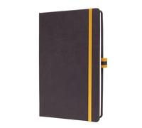 Sigel LS106 Taccuino, A5, a quadretti, copertina rigida adatti come diario, bullet journal, libro di idee, quaderno di scrittura 176 pagine, grigio scuro/giallo Linsescape