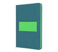 Sigel LS204 Taccuino Linescape - circa A5 - a quadretti - copertina rigida - blu medio/verde neon - elastico multifunzionale - 176 p. - certificazione FSC