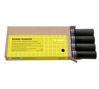 SIGEL BA012 Marcatore per lavagna, cancellabilecon un panno asciutto o umido, nero, punta tonda 2-3 mm, 4 pezzi , per lavagne magnetiche in vetro bianco, lavagne bianche e flipchart