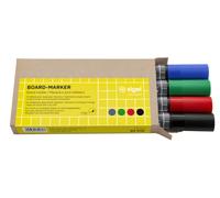 Sigel Marcatori per lavagna BA010 – cancellabili 4 pezzi nero/blu/rosso/verde, punta tonda 2–3 mm