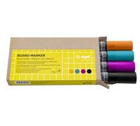 Sigel Marcatore per lavagna BA011 – 4 colori (Nero, Magenta, Arancione, Turchese), punta tonda 2-3 mm