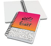 SIGEL JN621 Jolie Taccuino spiralato, Wild Hearts, quadretti tratteggiati (lineatura dot), 120 g/m², 16,8 x 21,5 cm, copertina rigida, 240 pagine, nero, rosa, arancione