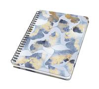 Sigel JN626 Taccuino spiralato Jolie - Ginkgo Harmony - circa A5 - puntinato (lineatura dot) - copertina rigida - blu/oro - 120 p. - 100 g/m² - certificazione FSC