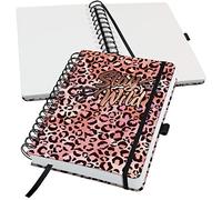 SIGEL JN653 Jolie Taccuino spiralato, Pink Leo Love, quadretti tratteggiati (lineatura dot), 120 g/m², 16,8 x 21,5 cm, copertina rigida, 240 pagine, rosa, albicocca, nero