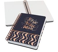 SIGEL JN625 Jolie Taccuino spiralato, Moonlight Melody, quadretti tratteggiati (lineatura dot), 120 g/m², 16,8 x 21,5 cm, copertina rigida, 240 pagine, nero, beige, albicocca