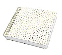Sigel JQ100 Taccuino spiralato Jolie - Golden Rain - ca. A5 quadrato - senza lineatura - copertina rigida - oro/bianco - 240 p. - 120 g/m² - certificazione FSC