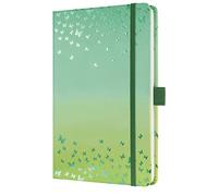 SIGEL JN347 Jolie Taccuino, Butterfly Confetti Lime, a righe, 13,5 x 20,3 cm, hardcover, 174 pagine, verde