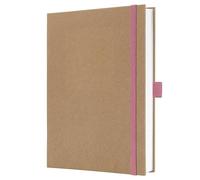 SIGEL Quaderno Jolie A5 con copertina rigida | JN843, pagine bianche, kraft, 192 pagine FSC, per idee e creatività, rosa/marrone