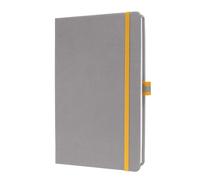 Sigel Quaderno Linescape A5 con copertina rigida | LS100, quadrettato, 176 pagine, grigio chiaro/giallo