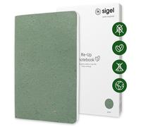 SIGEL RU102 Taccuino Re-Up, a quadretti, 100 g/m², circa A5, verde, copertina flessibile, 100 pagine, sostenibile