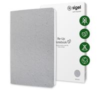 SIGEL RU101 Taccuino Re-Up, a righe, 100 g/m², circa A5, grigio chiaro, copertin