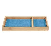 SIGEL SA206 Vassoio per accessori, in bambù, 24,5 x 2,5 x 10,9 cm, beige/grigio scuro/azzurro chiaro