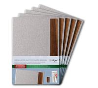SIGEL SM222/5 Cartellina portamenù -5 pezzi - incl. 2 doppie buste trasparenti per 8 pagine - rilegatura a elastico - A4 - grigio chiaro/marrone