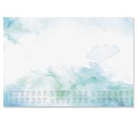 SIGEL H6314 Sottomano di carta- acquerello - verde/blu - circa A2-2026/2027/2028 - DE/EN/FR/NL - 30 foglie - certificazione FSC