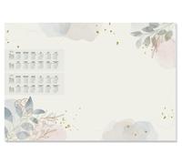 SIGEL H6304 Sottomano di carta- foglie - oro/rosato/blu - circa A2-2026/2027 - DE/EN/FR/NL - 30 foglie - certificazione FSC