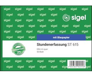 Sigel st615 ora raccolta, A6 orizzontale, 50 fogli, con carta blu 1 pezzo