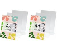 Sigel SY110 Espositore da tavolo inclinato, 30x21x6,3 cm, per A4 verticale, per bancone, ristorazione, ufficio, matrimonio, etc, acrilico, trasparente, 3 pezzi (Confezione da 2)