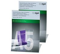 SIGEL TA160 Porta-avvisi da tavolo / Porta-brochure da banco, pieghevole, trasparente, per A4, 2 pz