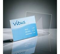 SIGEL TA211 Espositore da tavolo inclinato, 30x21x6,3 cm, per A4 orizzontale, per bancone, ristorazione, ufficio, matrimonio, etc, resistente ai raggi UV, acrilico, trasparente, 10 pezzi