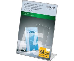 SIGEL TA212 Sign Holder, slanted, for A5, single-sided presentation, uv resistan