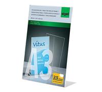 1547918 Sigel espositore da tavolo ta213 a forma di l 425 mm x 300 trasparente 1