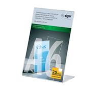 SIGEL TA214 Porta-avvisi da tavolo / Porta-brochure da banco, con base a L, acri
