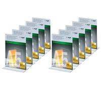 SIGEL TA222 Porta-avvisi da tavolo / Porta-brochure da banco, con base a T, acrilico, per A5, 10 pz