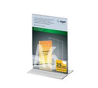 SIGEL TA226 Porta-avvisi da tavolo / Porta-brochure da banco, con base a T, acrilico, per A6