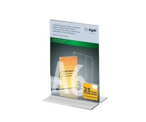 SIGEL TA226 Sign Holder, upright, for A6, double-sided presentation, uv resistan